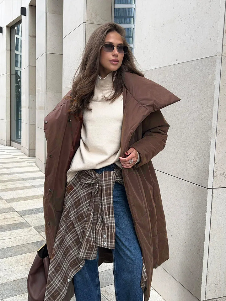 Drune | Eleganter Wintermantel mit breitem Kragen