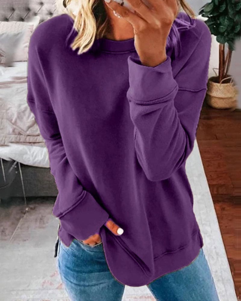 Drune | Einfarbiger Damen Sweatshirt
