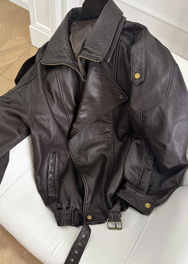 Drune | Leder Bikerjacke – Vintage-inspiriertes Statement