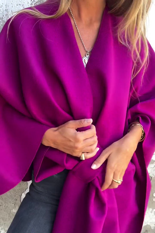 Drune | lässige V-Ausschnitt Stola Cape Jacke