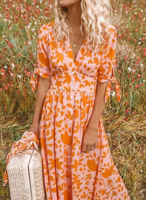 Drune | Elegante Orange Abendkleid
