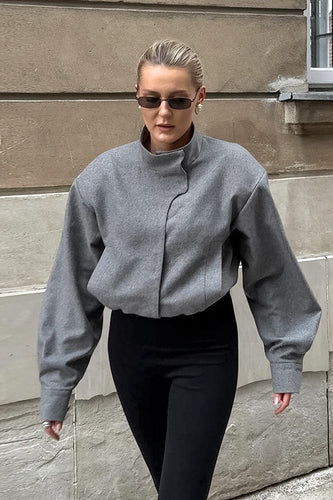 Drune | Graue Wolljacke