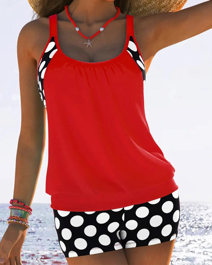 Drune | Badeanzug Tanktop mit Polka Dot Boxer