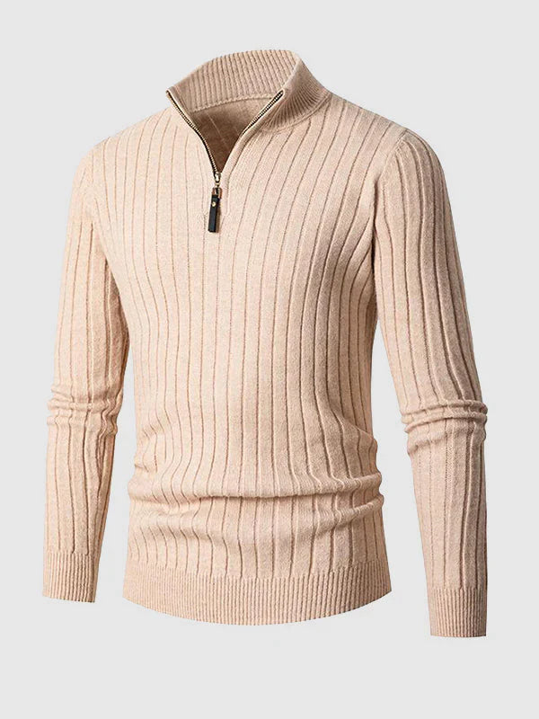 Drune | Herren Freizeitpullover Mit Reißverschluss Aus Kabelstrick