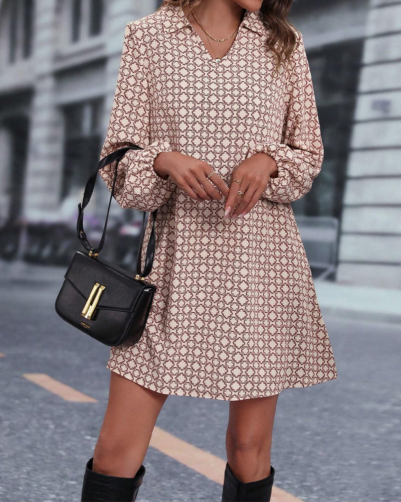 Drune | Bedrucktes Kleid mit Revers