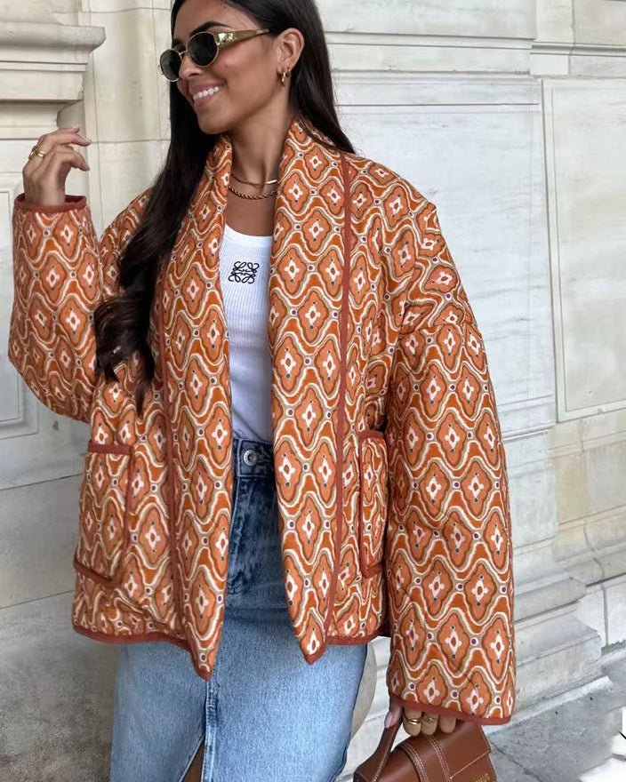 Drune | Steppjacke - Leichter Boho-Stil - Lockere Passform - Vielseitige Schicht