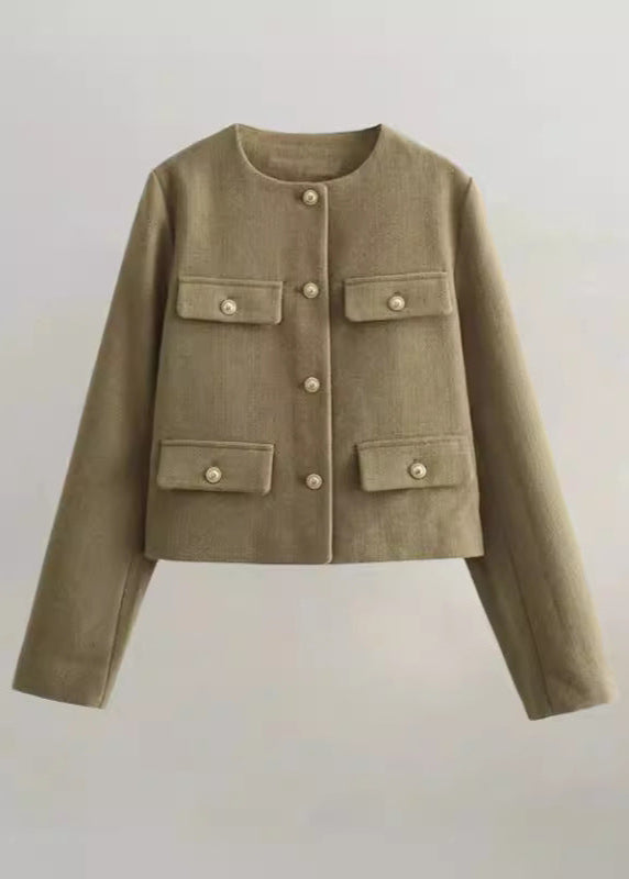 Drune | Tweed cropped Jacket – Klassische Eleganz mit goldenen Knopfakzenten