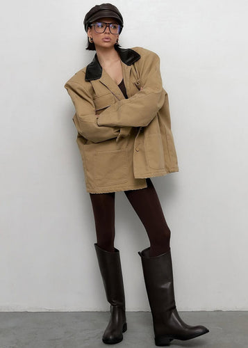 Drune | Terrain - Canvas Utility Jacke mit Kunstlederkragen