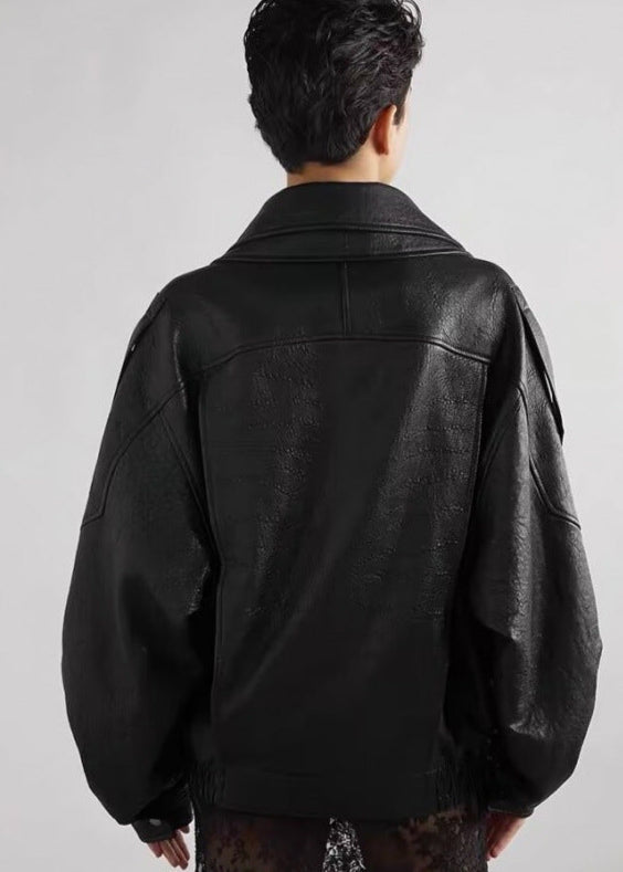 Drune | Leder Bikerjacke – Vintage-inspiriertes Statement