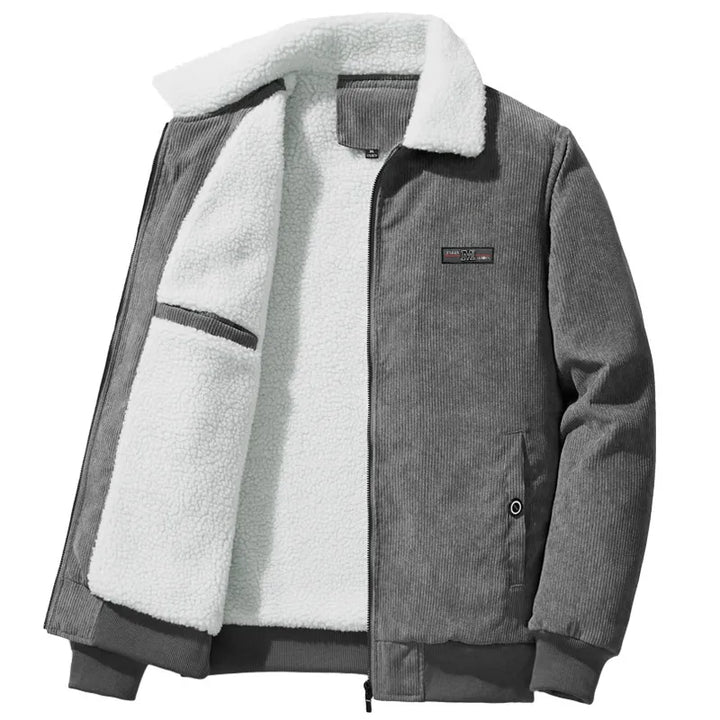 Drune | Herren fleecegefütterte gerippte Winterjacke mit hohem Kragen