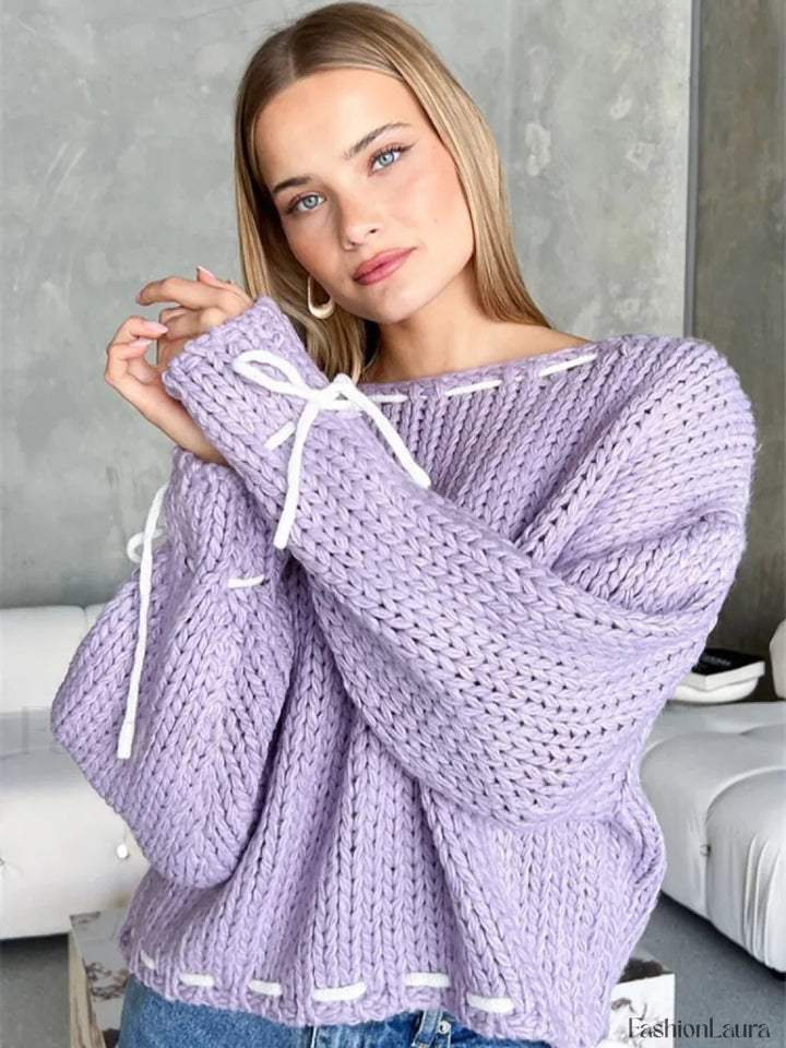 Drune | Cozy knit sweater with contrasting detail