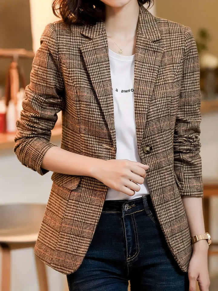 Drune | Karierter Blazer Mit Revers Und Einem Knopf