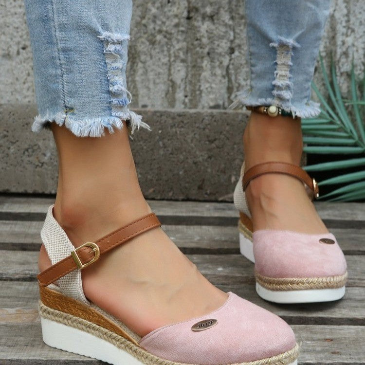 Drune | Leichte Plattform Wedge Sandalen Aus Hanfseil