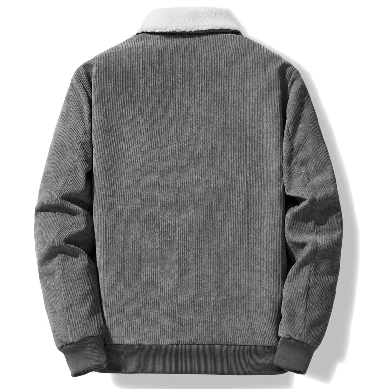 Drune | Herren fleecegefütterte gerippte Winterjacke mit hohem Kragen