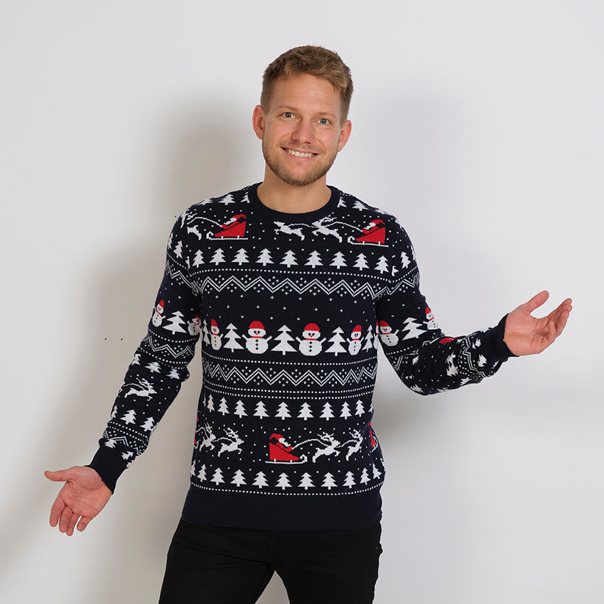 Drune | Der stilvolle Weihnachtspullover Navy - Herren