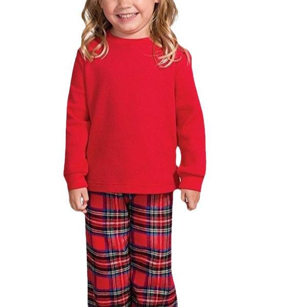 Drune | Stilvolle Winter Familie Karo Rot Weihnachts-Pyjama Set für Unisex