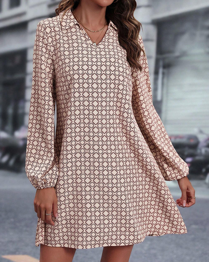 Drune | Bedrucktes Kleid mit Revers