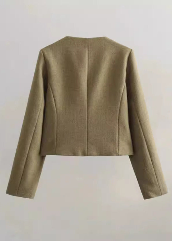 Drune | Tweed cropped Jacket – Klassische Eleganz mit goldenen Knopfakzenten