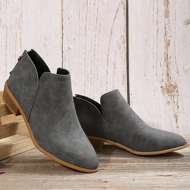 Drune | V-Ausschnitt Chic Dicke Absatzstiefel für Damen