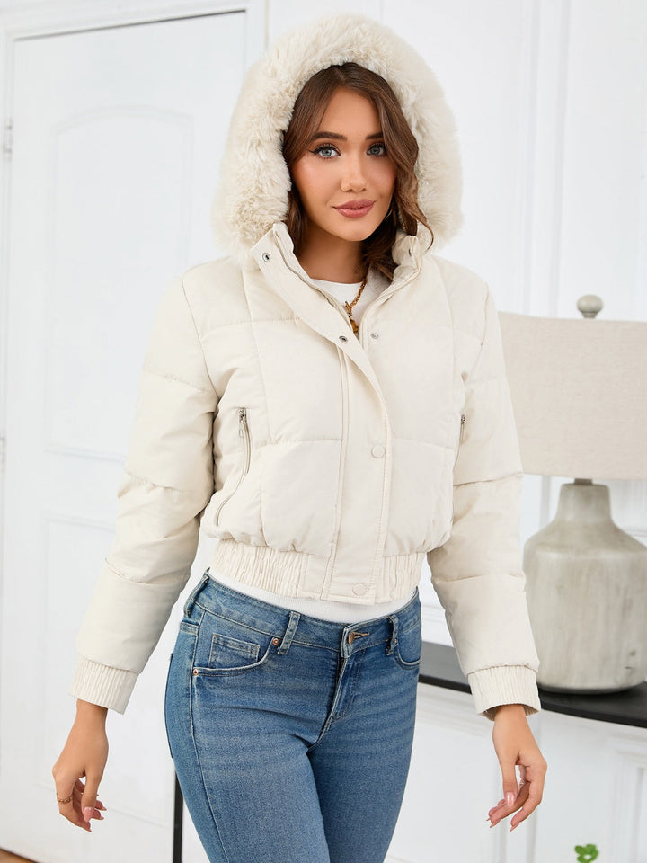 Drune | Cozy padded winter jacket with fur hood and pockets