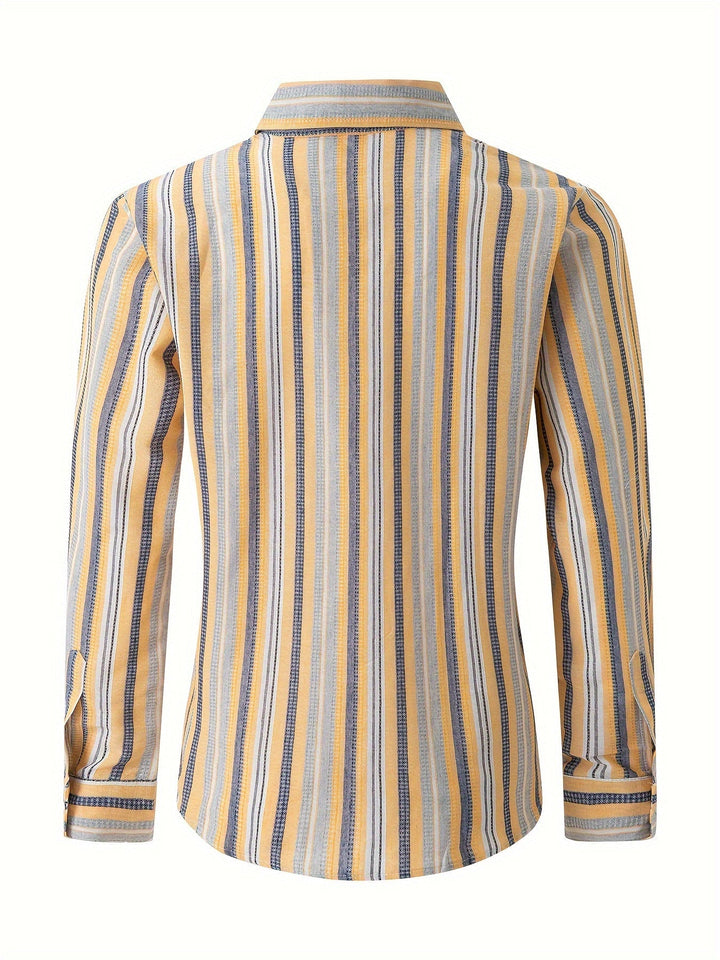 Drune | Gestreiftes Baumwoll Leinen Herrenhemd für entspannte Looks