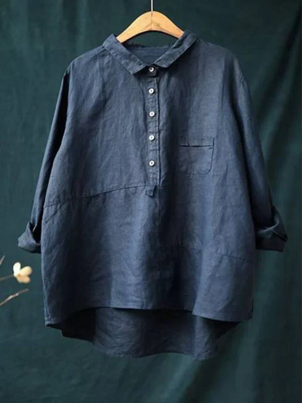 Drune | Damen Leinen Langarmshirt