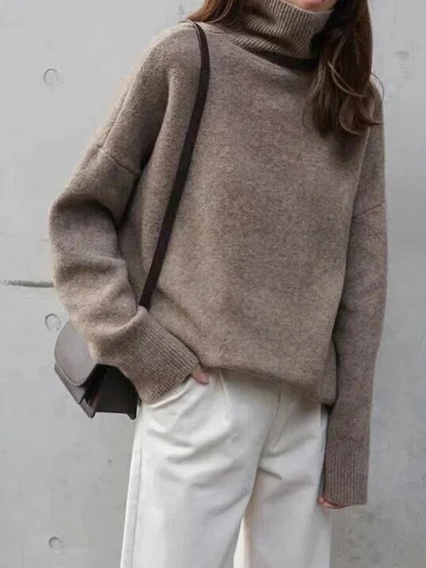 Drune | Lässiger Strickjacke Rollkragenpullover für Damen