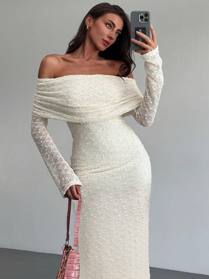Abendkleid Glitzernd Schulter Pailletten