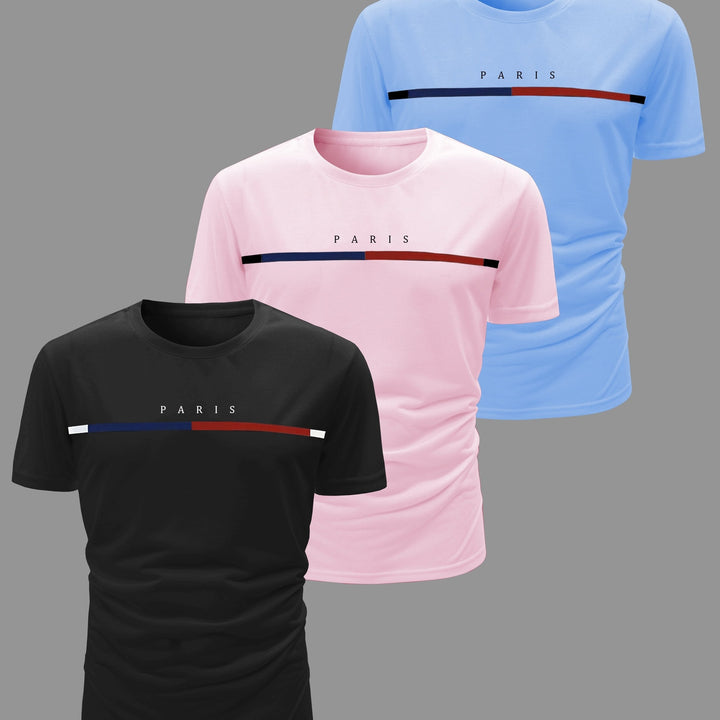 Drune | 3 Pack Herren Lässig Kurzarm T-shirts