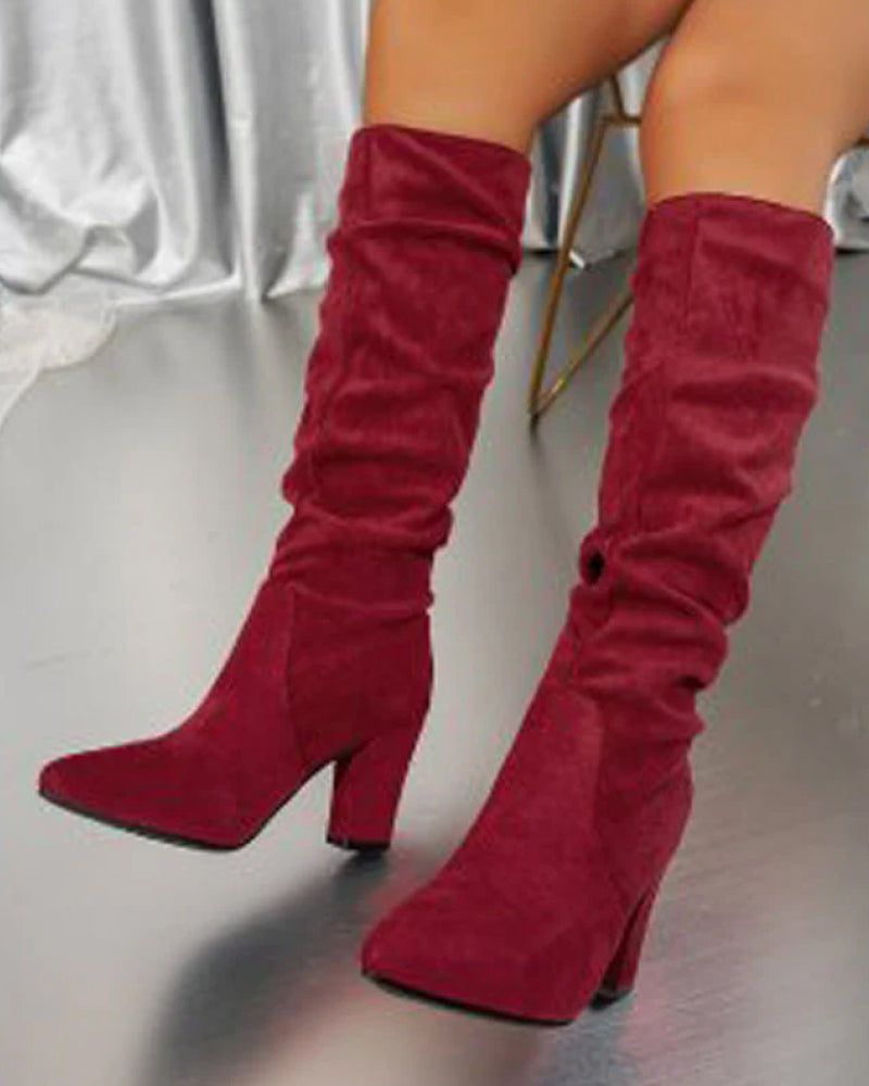 Drune | Stylische Damen Stiefel mit Hohen Absätzen in Uni Farbe