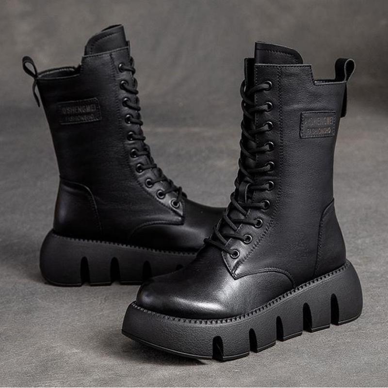 Drune | Combat Boots mit Plateau & Reißverschluss - Streetstyle & Edge