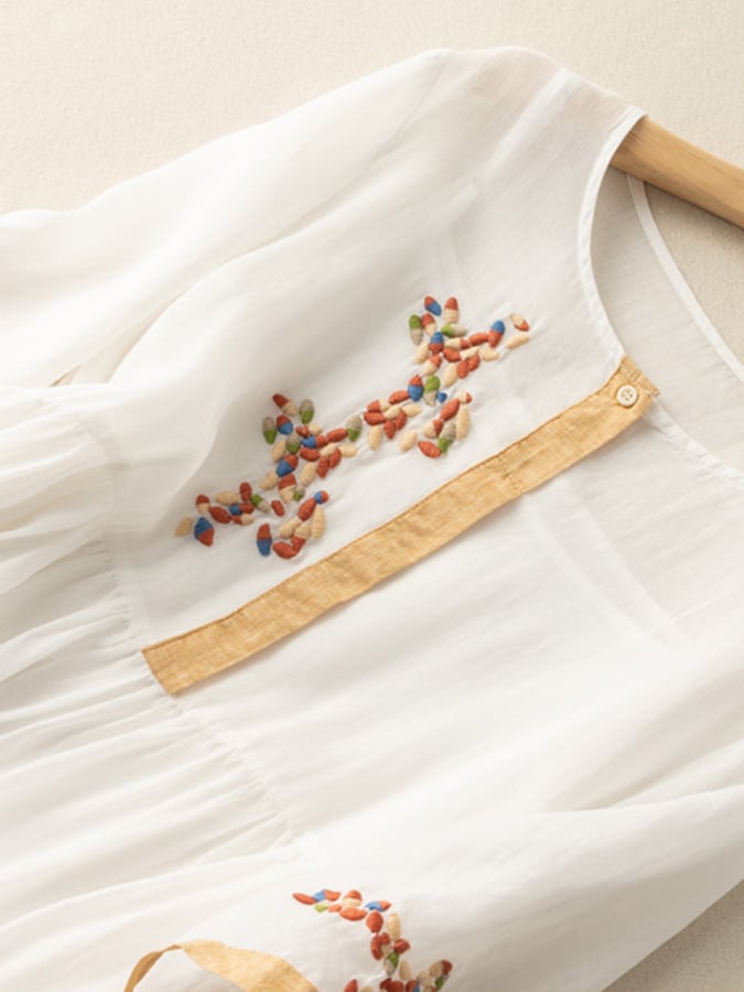 Drune | Besticktes Kleid aus Baumwolle