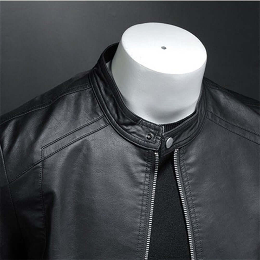 Drune | Klassischer Stil Kunstleder Bikerjacke für Männer
