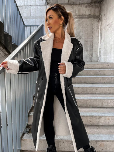 Drune | Tone Kunstleder Trenchcoat - Aussagekräftige outerwear - Gürteldesign - Modern Chic