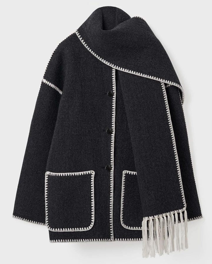 Drune | Blend Cape Mantel - Fransenbesatz - Übergröße - Elegante Statement-Oberbekleidung