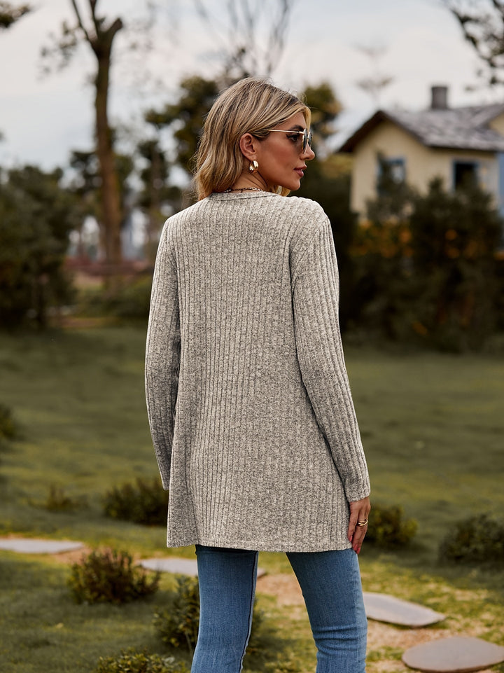 Drune | warmer gerippter Baumwolle Strickcardigan für Damen - Perfekt für lässige Tage