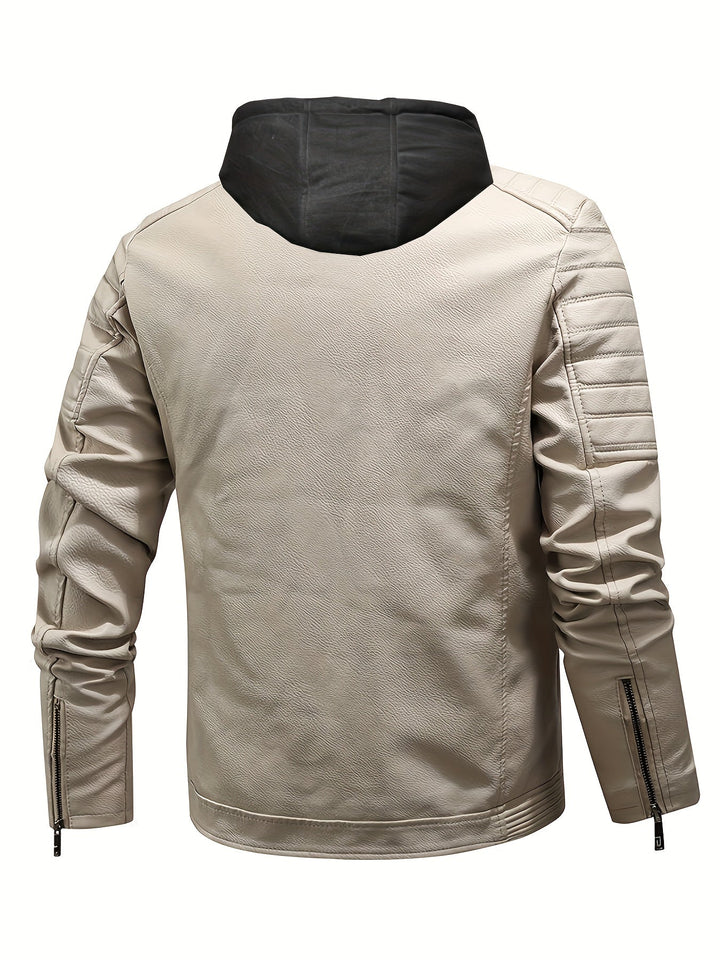 Drune | Modische Winddichte Lederjacke