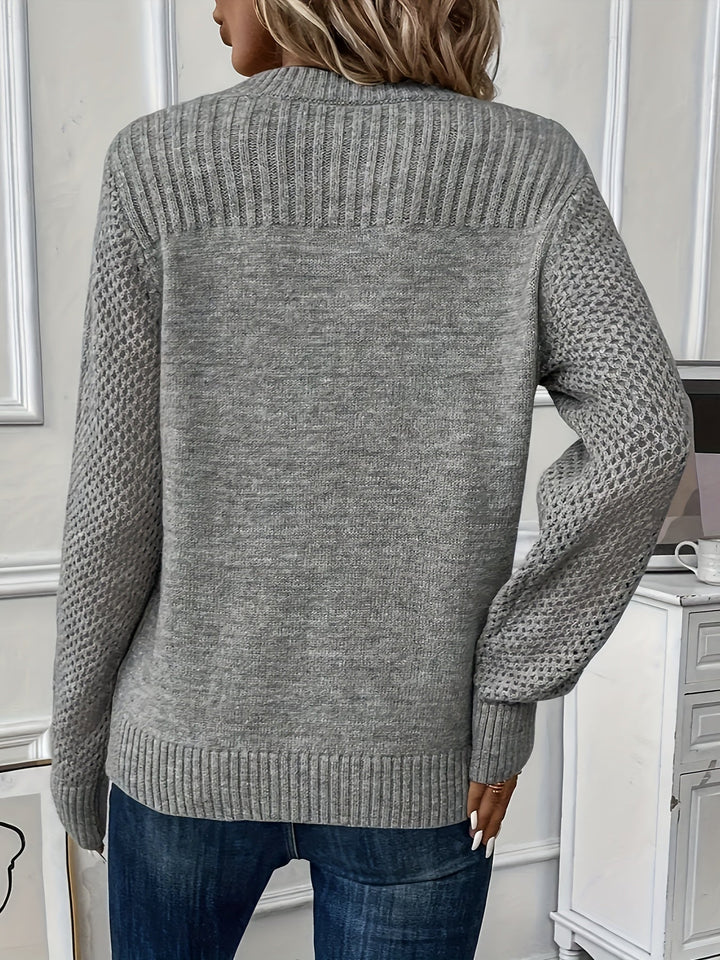 Drune | Baumwoll-Hohler Pullover mit Fadendetails Pullover Damen - Perfekt für Lässige Tage