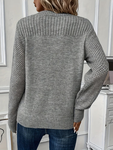 Drune | Baumwoll-Hohler Pullover mit Fadendetails Pullover Damen - Perfekt für Lässige Tage
