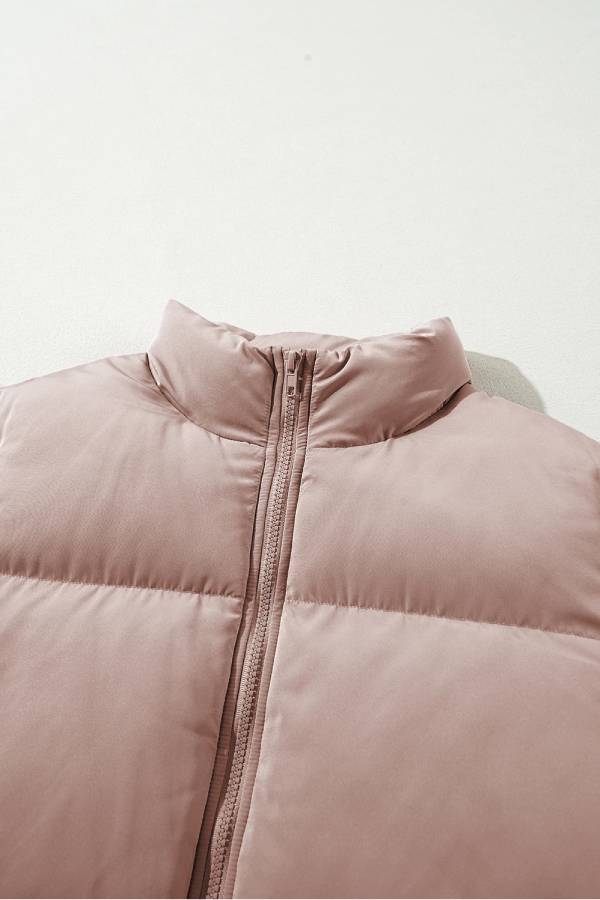 Drune | Rosa Volle Reißverschluss Gesteppt Pufferjacke