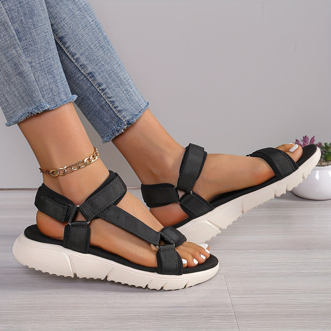 Drune | Damen Sandalen: Farbblock, Rutschfest, Elegant, Leicht, Outdoor, Sommer
