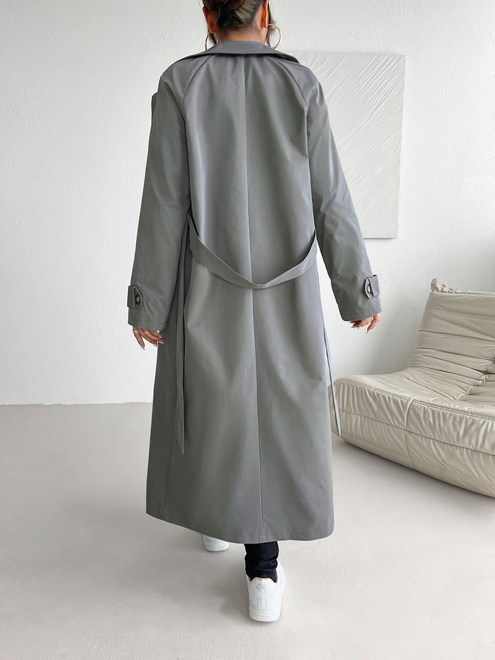 Drune | einfarbiger Trenchcoat mit Gürtel für Damen - Perfekt für legere Tage