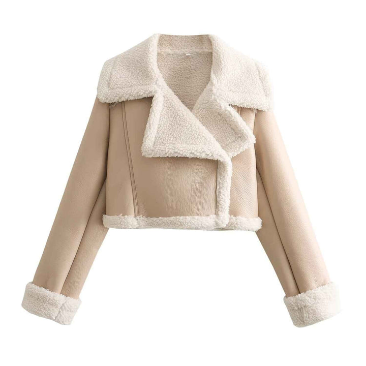 Drune | Damen kurze Jacke mit warmem Teddyfutter