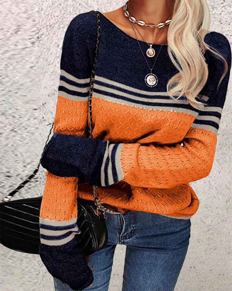 Drune | Eleganter orange Pullover moderner Stil für den Winter