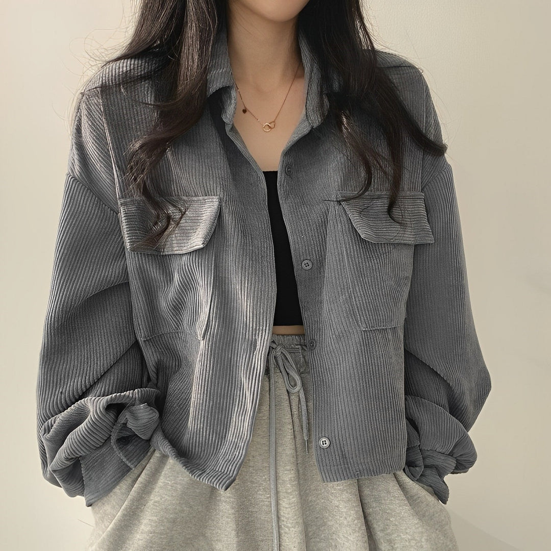Drune | Damenjacke Aus Cord Mit Kurzem Revers