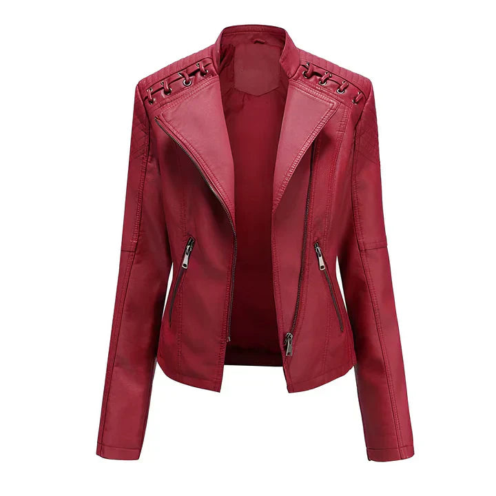 Drune | Pudriges Lederjacke mit Reißverschluss