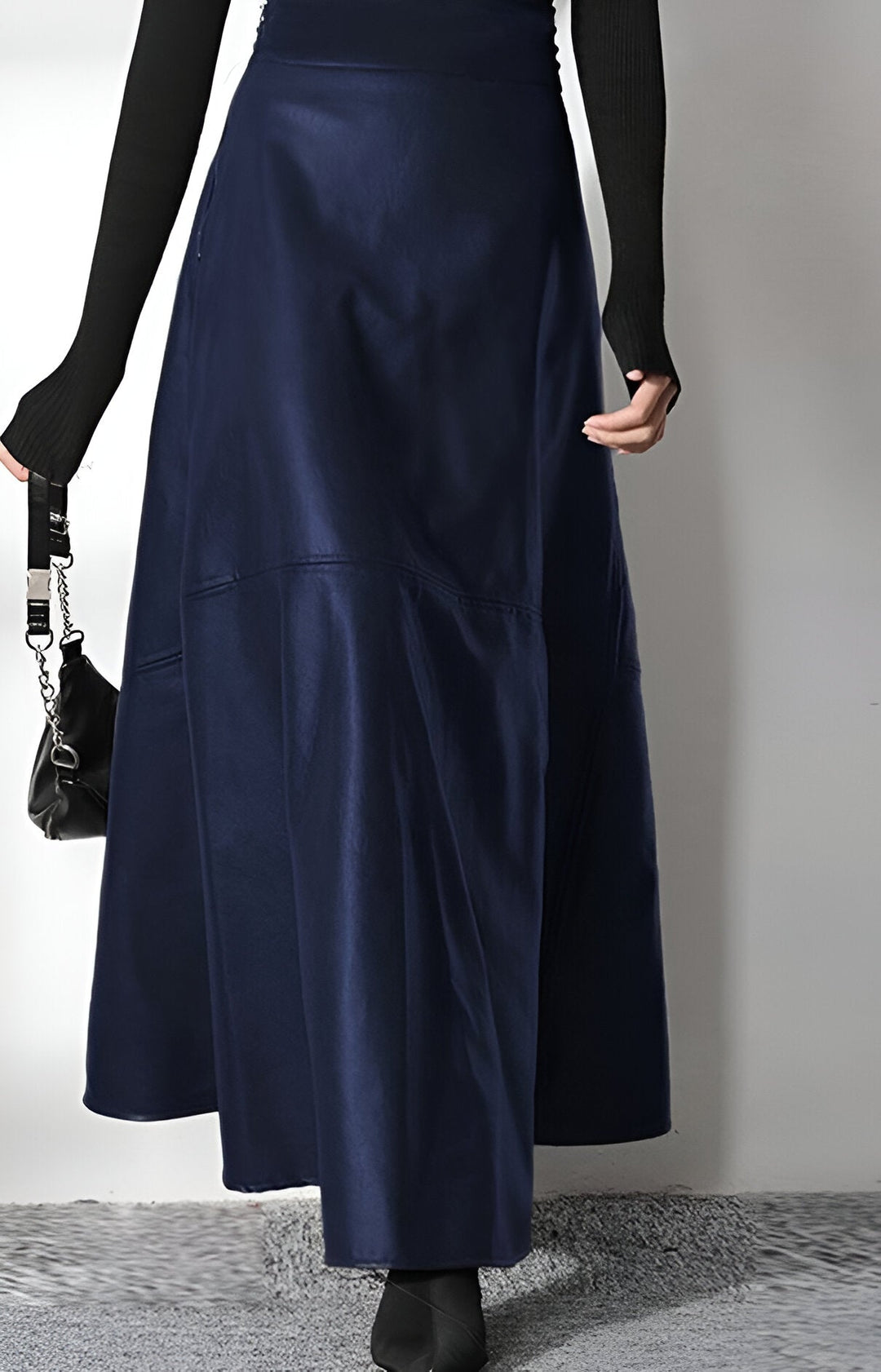 Drune | Eleganter PU-Leder Maxi-Rock