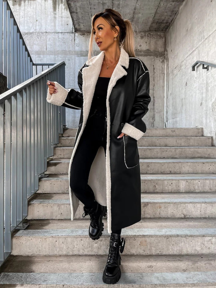 Drune | Tone Kunstleder Trenchcoat - Aussagekräftige outerwear - Gürteldesign - Modern Chic