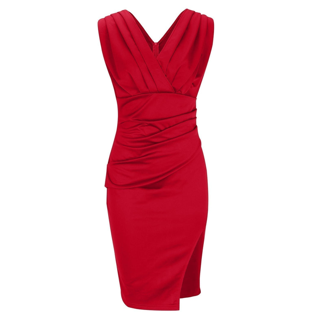 Drune | V-Ausschnitt Kleid mit Schlitz