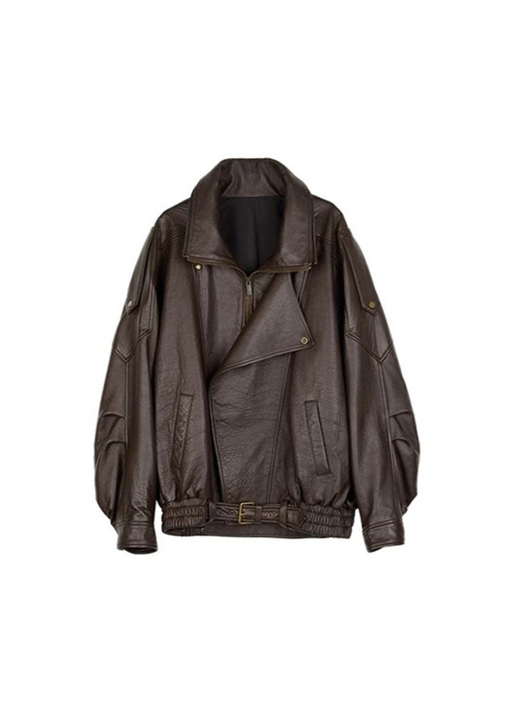 Drune | Leder Bikerjacke – Vintage-inspiriertes Statement